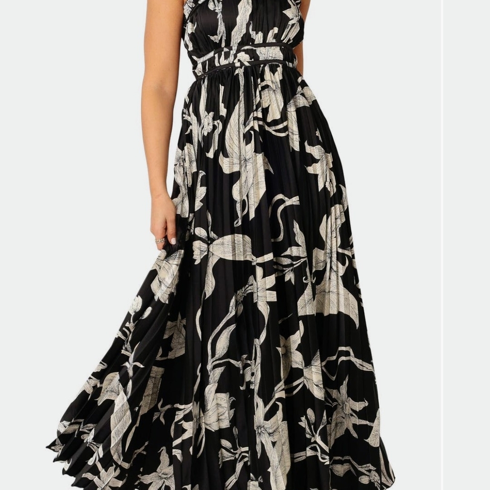 Petal & Pup Black and Cream Floral Maxi Dress